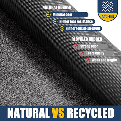 Large Front Door Mat Outside Entrance Indoor Doormat, 47" x 30" Outdoor Mats for Patio Waterproof, Outdoor Door Mats for Outside Entry, Indoor Rugs for Entryway, Sturdy Natural Rubber Entry Mat, Grey