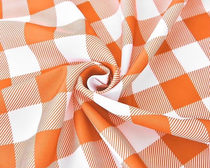 Classic Gingham Tablecloth Fabric - Oblong 58x120 Water Resistant Chequered Pattern Table Cloth for Indoor/Outdoor Use - Tabletop Cover for Birthday, Picnics, Gardens, and Parties