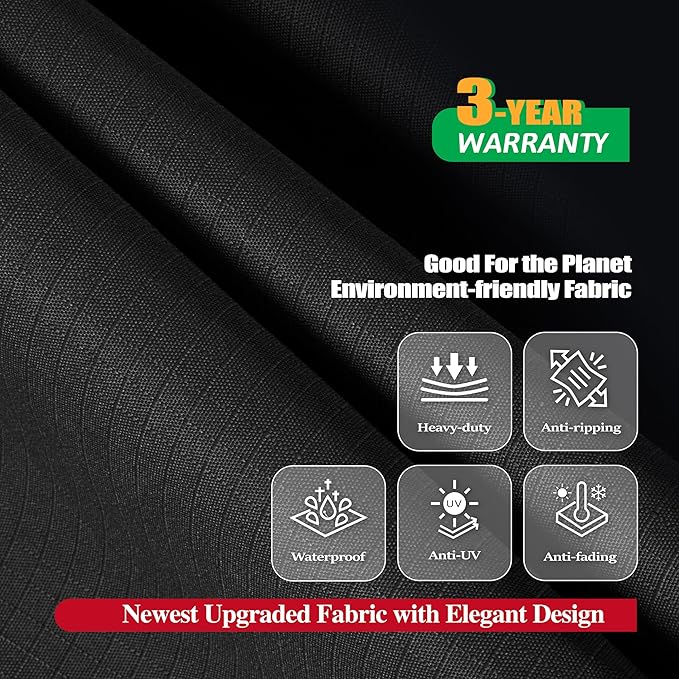 F&J Outdoors Grill Cover, Waterproof Anti-UV for 3Burner Liquid Propane Gas BBQ,53Wx27Dx43H in,Black