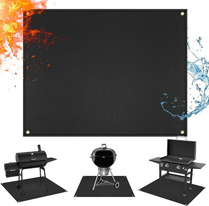Grill Mats for Outdoor Grill - Fireproof BBQ Mats for Charcoal, Gas Grills to Protect Patio and Deck, Oil-proof and Water-proof Accessories Compatible with Blackstone, Weber, Royal Gourmet, 60 x 42 in