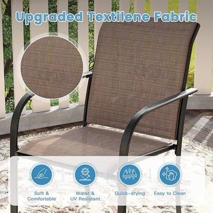 DIFY Patio Chairs Set of 6, Stackable Textilene Outdoor Dining Chairs - Image 5