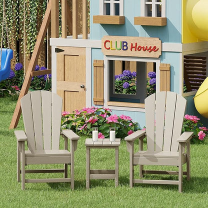 Costaelm Kids Outdoor Side Table, Small Patio HDPE Adirondack Square Table, Porch End Table for Outside Pool Garden, Sand