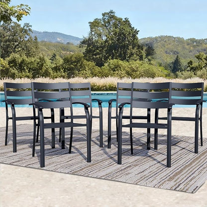 Patio Dining Chairs Set of 6, Wrought Iron Patio Furniture Chairs by Unknown