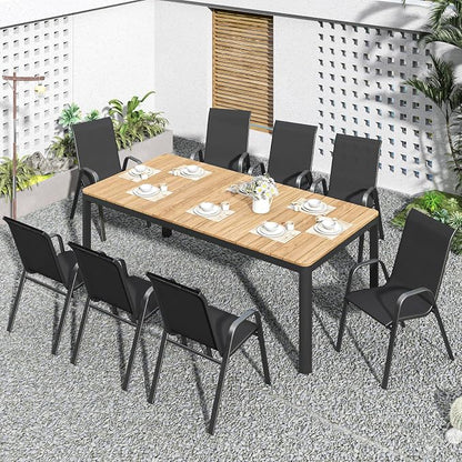 Patio Dining Chairs Set of 8 Outdoor Stackable Dining Chairs - Image 2