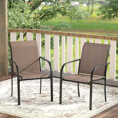 DIFY Patio Chairs Set of 6, Stackable Textilene Outdoor Dining Chairs - Image 2