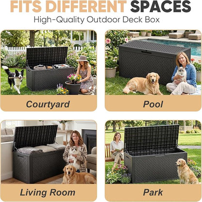 110 Gal Waterproof Outdoor Storage Box UV Resistant Deck Box | Extra-large - Image 5