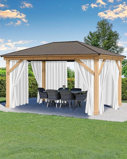 Outdoor Curtains for Patio Waterproof Rod Pocket 8 Pcs 54x84 Inch White | by HolidayIdeas