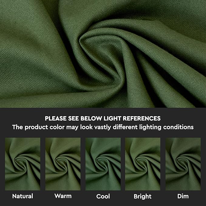 Encasa XO Table Runner 13"x72" Long | Cotton Canvas Fabric | Leaf Green Solid Color | Machine Washable & Durable