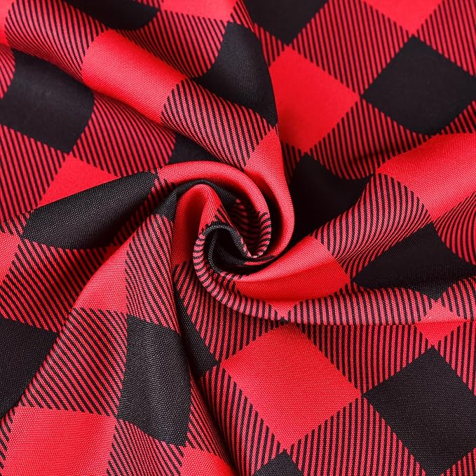 Waterproof Checkered Tablecloth Fabric - Rectangle 58x84 Inch Christmas Plaid Table Cloth for Indoor/Outdoor Use - Xmas Table Cover for Kitchen, BBQs, and Parties