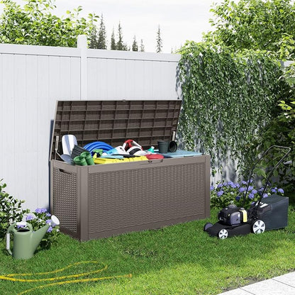 125 Gallon Outdoor Storage Box, Large Waterproof UV Resistant Deck Box - Image 2