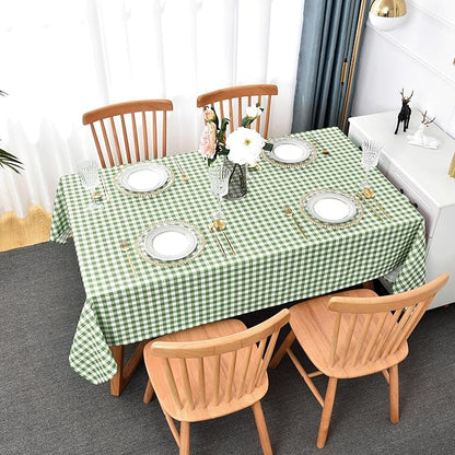 Waterproof Plaid Tablecloth Fabric - Square 58x58 Inch Classic Gingham Checker Table Cloth for Indoor/Outdoor Use - Buffalo Table Cover for Picnics, BBQs, and Parties