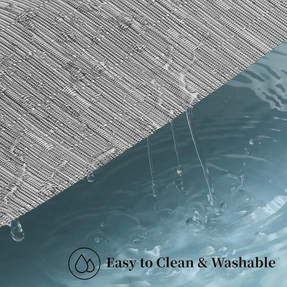 Leetaltree Silver Placemats Set of 4 - Heat Resistant Non-Slip Place mats for Dining Table, Washable Durable PVC Vinyl Woven Table Mats（Silver, 4）