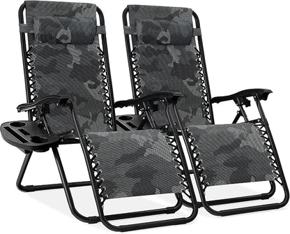 Best Choice Products Set of 2 Adjustable Steel Mesh Zero Gravity Lounge Chair by Unknown