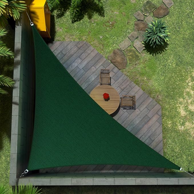 Amgo Custom Size 6' x 11' x 12.5' Green Right Triangle Sun Shade Sail UPF50+ by Amgo
