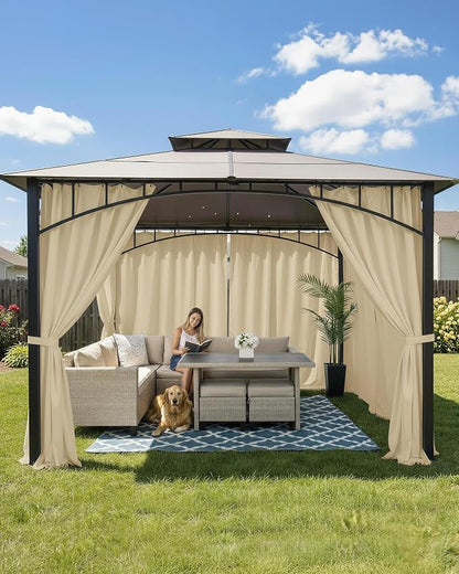 Outdoor Curtains for Patio Waterproof Rod Pocket 6 Pcs 54x95 Inch Cream | - Image 2