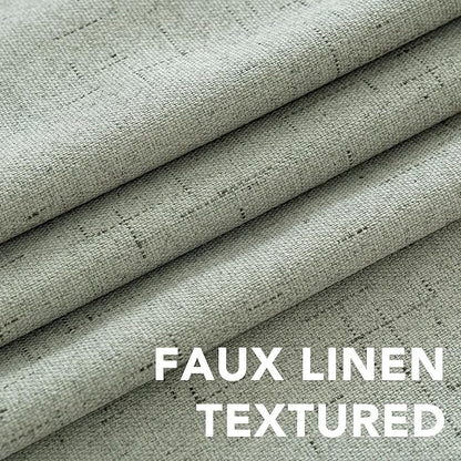 H.VERSAILTEX Linen Blackout Curtains 45 Inches Long 100% Absolutely Blackout - Image 4