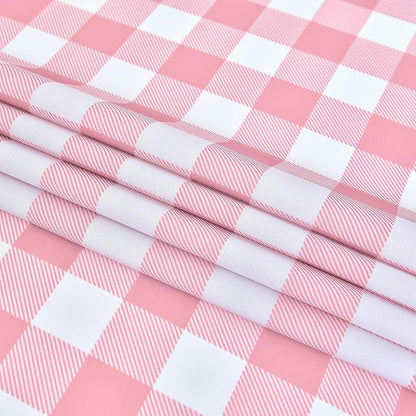 Waterproof Plaid Tablecloth Fabric - Round 50 Inch Classic Gingham Checker Table Cloth for Indoor/Outdoor Use - Buffalo Table Cover for Picnics, BBQs, and Parties