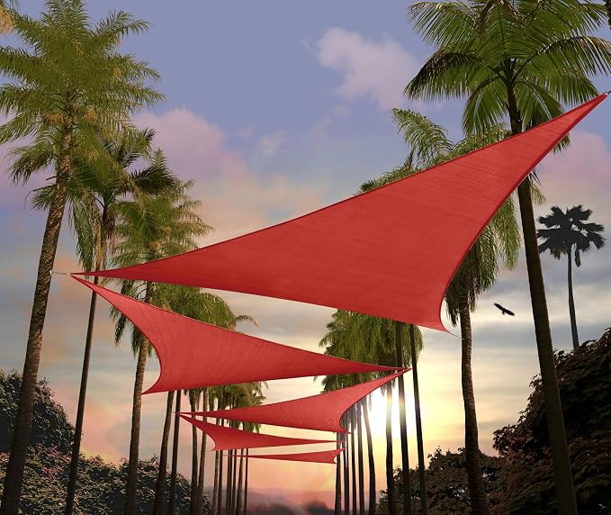 Amgo Custom Size 21' x 21' x 21' Red Triangle Sun Shade Sail UPF50+ AGTAPT12 by Amgo