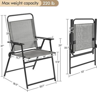 Yaheetech Outdoor Patio Chairs Set of 4, Folding Camping Chairs, no assembly - Image 3