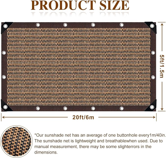 80% Shade Cloth -5x20FT Sunblock Net - Image 3