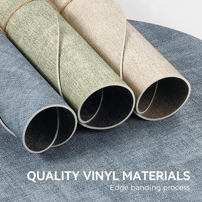 13" Round Placemats Set of 4, NCUE Dual-Sided Faux Leather Heat Resistant Table Mats, Waterproof Oilproof Washable Protective Table Placemats with Coaster, Wipeable Vinyl for Indoor & Outdoor Use