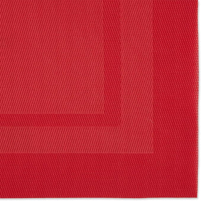 DII PVC Tabletop Collection Woven Indoor/Outdoor, Placemat Set, 13x17.25, Tango Red, 6 Piece