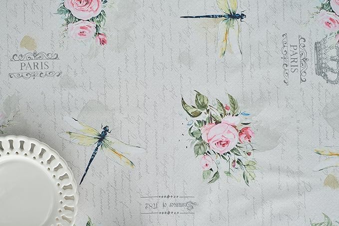 Maison d' Hermine Table Cloth Rectangle Table 100% Cotton 54 x 72 Inches Tablecloth Reusable Decorative for Dining Room, Farmhouse, Home, Party, Festive & Wedding Spring Summer - Champ De Mars