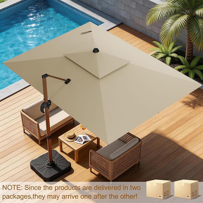 10x13FT Cantilever Outdoor Patio Umbrellas - Image 2