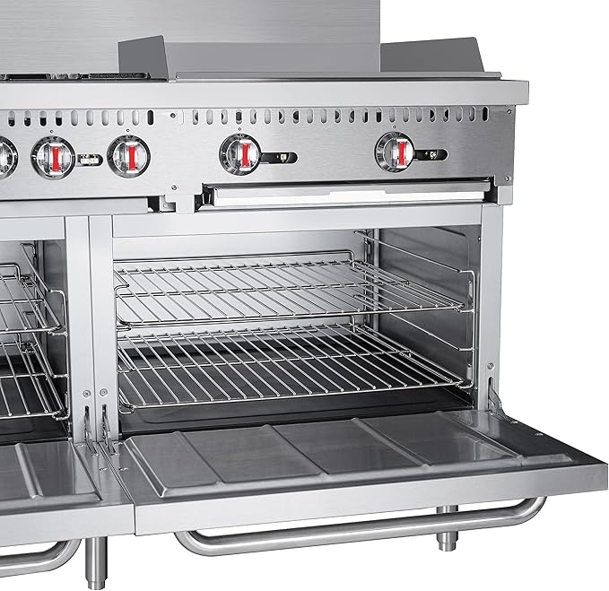 KoolMore 60 in. 6 Burner Commercial Liquid Propane Range with 24 in. Griddle (KM-CRG60-LP)