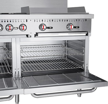 KoolMore 60 in. 6 Burner Commercial Liquid Propane Range with 24 in. Griddle (KM-CRG60-LP)