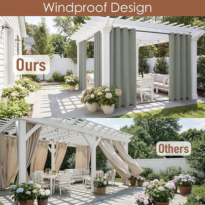 RYB HOME 2 Panels Outdoor Curtains - Image 2