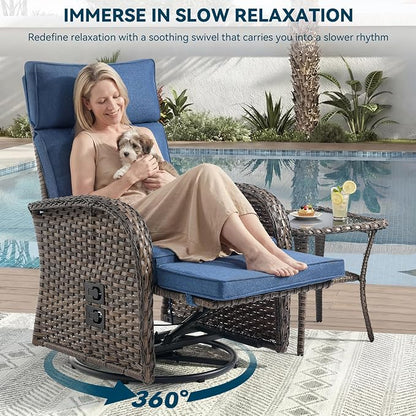 Zero Gravity Patio Swivel Recliner Chair - Image 3