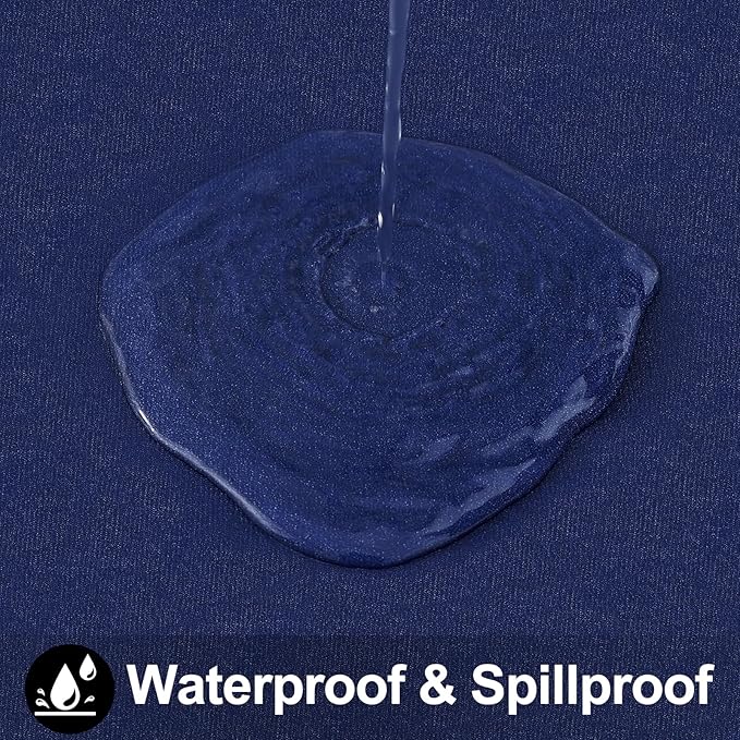 Smiry Rectangle Table Cloth 60x140 Inch, Waterproof Wipeable Vinyl Tablecloths Protector, Oil Spill Proof Plastic Table Cover for Dining, Picnic, Camping, Outdoor, Navy