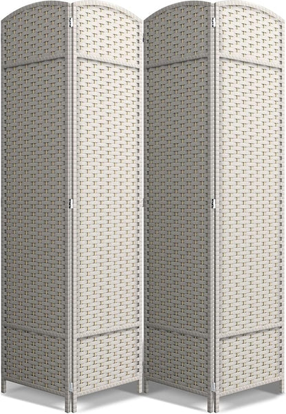 Sorbus 4 Panel Room Divider 6 ft. Tall - Privacy Screen, Extra Wide Double Hinged Panels, Mesh Hand-Woven Design, Partition Room Dividers and Folding Privacy Screens, Wall Divider for Room Separation
