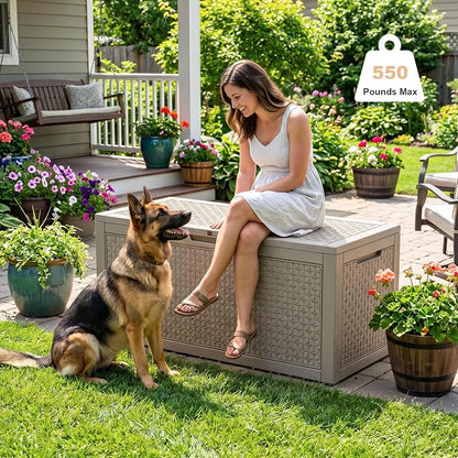110 Gal Waterproof Outdoor Storage Box UV Resistant Deck Box | Extra-large - Image 4