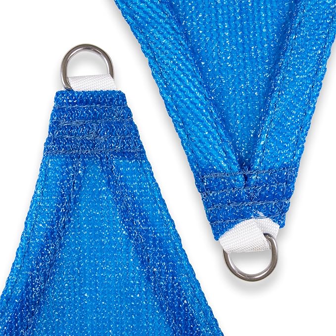Amgo Custom Size 10' x 10' x 10' Blue Triangle Sun Shade Sail UPF50+ AGTAPT10 - Image 8