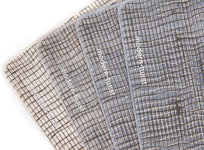 modern-twist 14" x 16" Silicone Rectangular Placemat, BPA, PVC-Free Table Mat, Dishwasher Safe, Linen Print in Chocolate, Pack of 1
