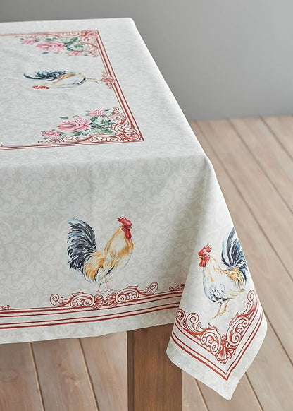 Maison d' Hermine Table Cloth Rectangle Table 100% Cotton 60 x 108 Inches Tablecloth Reusable Decorative Everyday Use for Dining Room, Farmhouse, Home Party, Festive & Wedding Spring Summer - Campagne