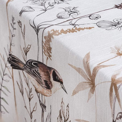 Maison d' Hermine Table Cloth Square Table 100% Cotton 60 x 60 Inches Tablecloth Reusable Decorative for Dining Room, Farmhouse, Home, Party, Festive & Wedding Spring Summer - Meadow Florals - Brown