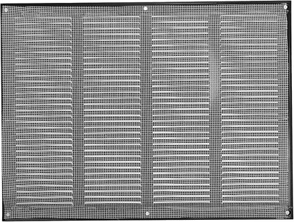 Repa Market Air Vent Cover 16x12 Inch (Outer Dimensions) Black Galvanized Steel Louvered Grill Cover with Mesh Screen/Wall or Ceiling Vent/HVAC Register for Indoor and Outdoor Ventilation