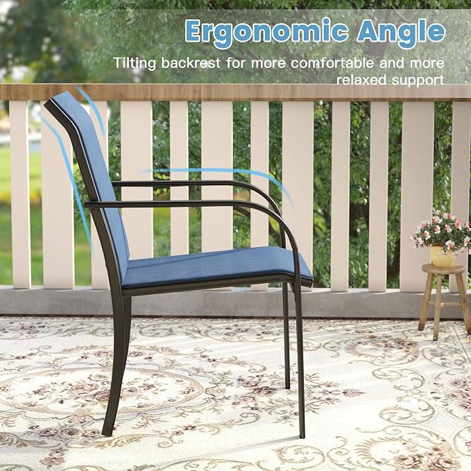 DIFY 2 PCS Patio Dining Chairs, Stackable Outdoor Chairs - Image 6
