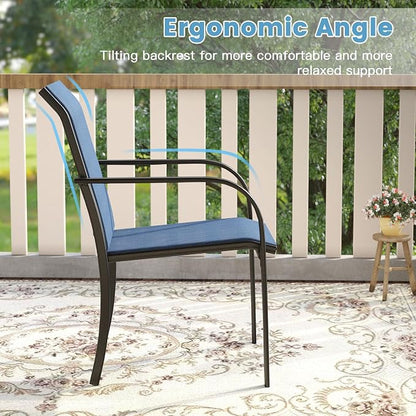 DIFY Patio Dining Chairs Set of 6, Stackable Outdoor Metal Chairs - Image 7