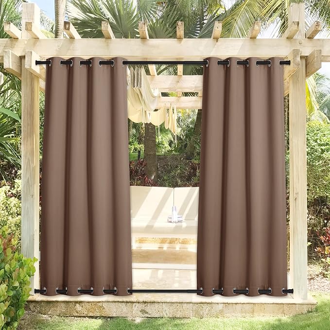 NICETOWN 2 Panels Weighted Blackout Curtains Rustproof Fixed Grommet Top and - Image 2