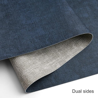Table Runners 72 Inches Long, Dual-Sided Faux Leather Farmhouse Table Runner Waterproof Heatproof Non-Slip for Living Room Party Home Decor Holiday Decorations(Gray Blue, 15 x 72 Inch)