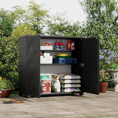 ZZM Indoor/Outdoor Storage Cabinet Waterproof, All Weather Outdoor Storage - Image 2