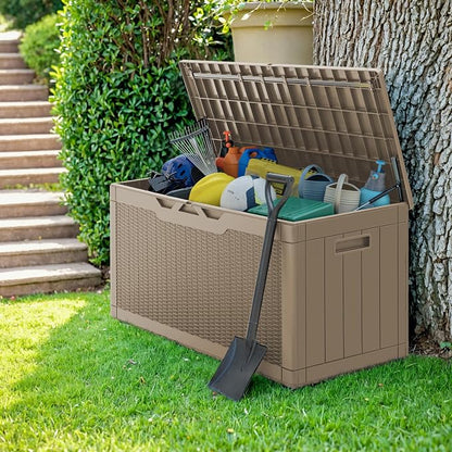 Greesum 100 Gallon Resin Deck Box Outdoor Storage - Image 6