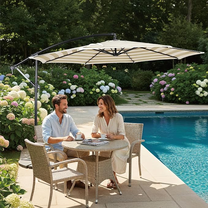 10FT Outdoor Offset Umbrella, Cantilever Patio Umbrella - Image 7