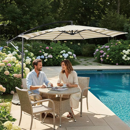 10FT Outdoor Offset Umbrella, Cantilever Patio Umbrella - Image 7