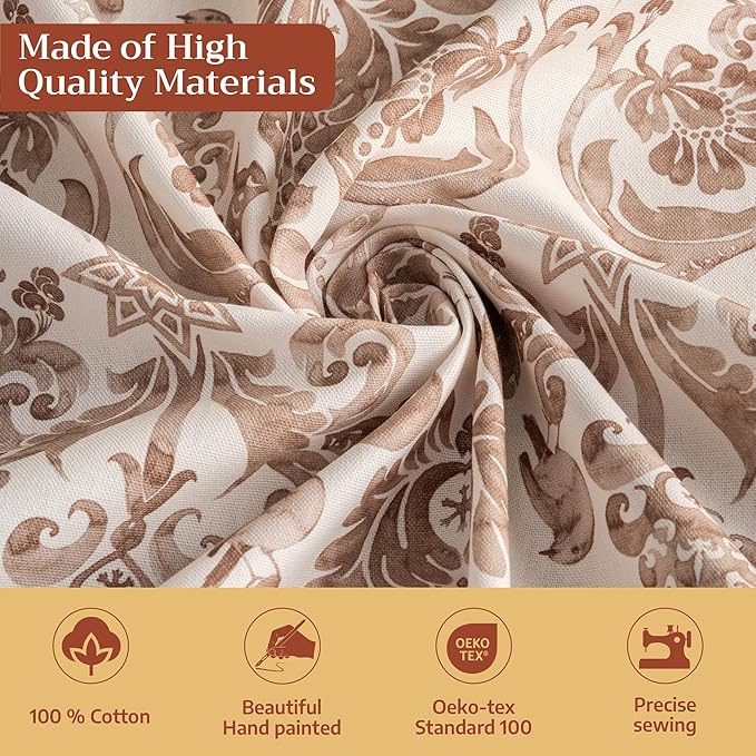 Maison d' Hermine Table Cloth Rectangle Table 100% Cotton 54 x 72 Inches Fall Tablecloth Reusable Everyday Use for Thanksgiving Christmas Decorations Dining Farmhouse Party (Allure)