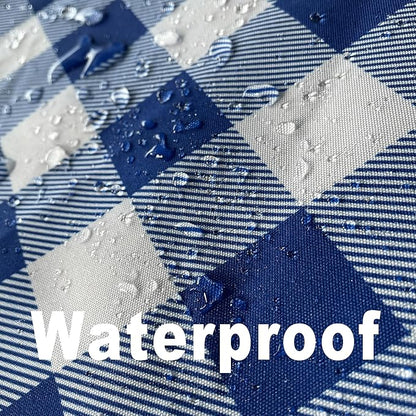 Waterproof Plaid Tablecloth Fabric - Round 25 Inch Classic Gingham Checker Table Cloth for Indoor/Outdoor Use - Buffalo Table Cover for Picnics, BBQs, and Parties